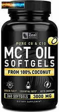 將圖片載入圖庫檢視器 Puro Mct Olio Capsule (360 Softgel 3000mg) 4 Mese Fornire Keto Pillole
