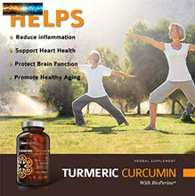 Load image into Gallery viewer, Curcuma Organique Curcumine Supplément 1500mg Avec Bioperine 95% Standardisé Cu
