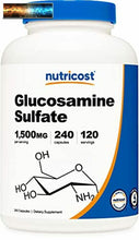 將圖片載入圖庫檢視器 Nutricost Glucosamine Sulfate 750mg, 240 Capsules (1500mg par Portion)
