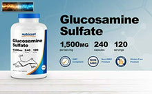 Charger l&#39;image dans la galerie, Nutricost Glucosamine Sulfate 750mg, 240 Capsules (1500mg par Portion)
