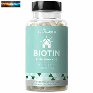 Biotine 5000 Mcg – Plus Sain Cheveux Croissance, Fort Ongles, Glowing Peau – 120