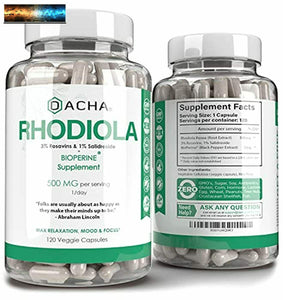 Naturale Rhodiola Rosea Integratore – 120 Capsule 500mg, 3% Rosavins 1%