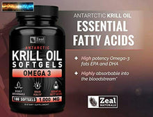 Cargar imagen en el visor de la galería, Puro Antarctic Olio di Krill 1000mg (180 Capsule Morbide) 3 Mese Scorta Omega 3
