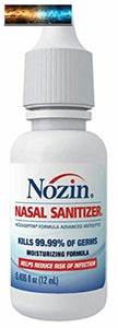 Nozin Nasal Sanitizer Antiseptic 12mL Bottle Kills 99.99% of Germs Lasts