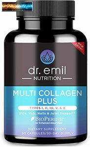 Dr. Emil Nutrición Multi Colágeno Plus Pastillas (Tipo I,II,III, V, X) para