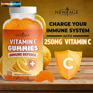 Vitamina C Gomitas Por NEW AGE- 250mg Pegajoso - Soporte Sistema Inmunológico