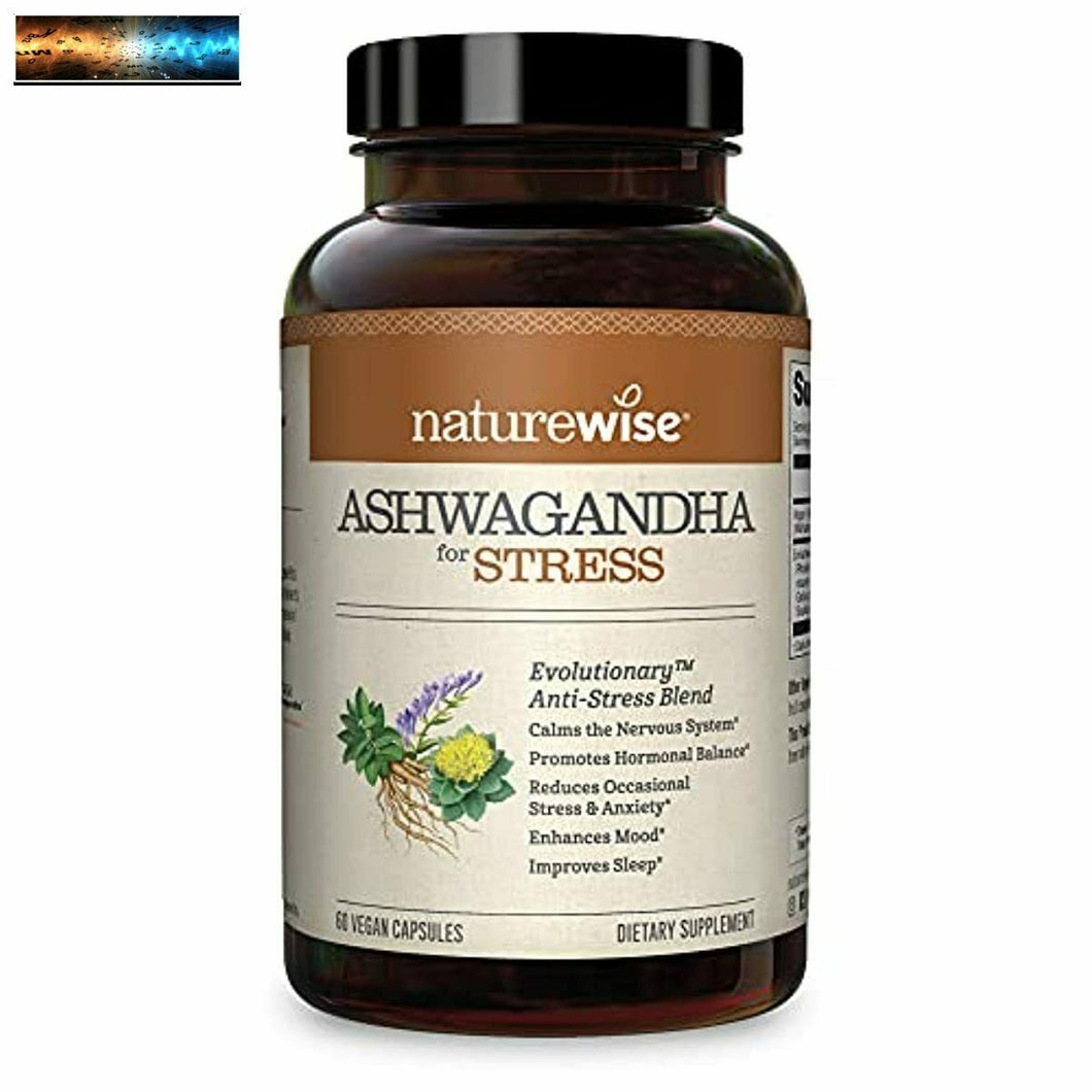 NatureWise Ashwagandha Pour Antistress Et Anxiété, Calmant Organique KSM-66 Ash