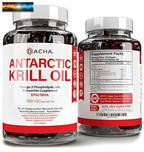 이미지를 갤러리 뷰어에 로드 , Premium Antarktisch Krill Öl Ergänzung Softgel – 1500 MG mit Natürlichen Omega-3
