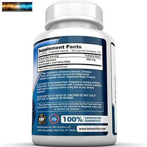 BRI Nutrition Acetilo L-CARNITINA - Natural Suplemento A Ayudar Boost Energía