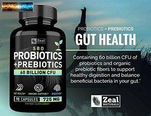 Probiotics and Prebiotics + SBO probiotics (60 Billion CFU 90 Capsules) Acidop