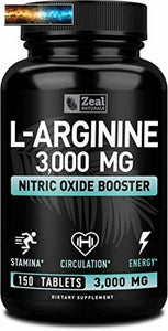 L-ARGININA 3000mg (150 Compresse 1000mg) Massimo Dose Ossido Nitrico Su