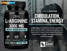 이미지를 갤러리 뷰어에 로드 , L-ARGININA 3000mg (150 Compresse 1000mg) Massimo Dose Ossido Nitrico Su
