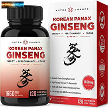 將圖片載入圖庫檢視器 NutraChamps Koreanischer Rot Panax Ginseng 1650mg - 120 Vegan Kapseln Extra
