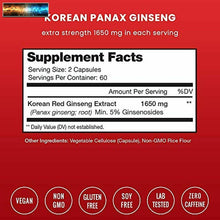 Cargar imagen en el visor de la galería, NutraChamps Koreanischer Rot Panax Ginseng 1650mg - 120 Vegan Kapseln Extra
