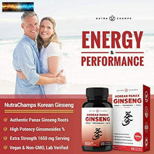 將圖片載入圖庫檢視器 NutraChamps Koreanischer Rot Panax Ginseng 1650mg - 120 Vegan Kapseln Extra
