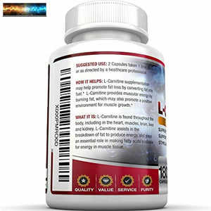 Bri L-CARNITINE - 1000mg Qualité Premium Carnitine Acide Aminé Supports Athlète