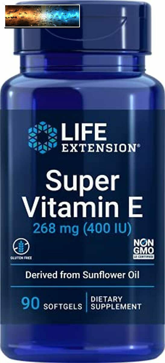 Life Extension Super Vitamine E 268 MG non-Synthetic pour Whole-Body Bien, Glute