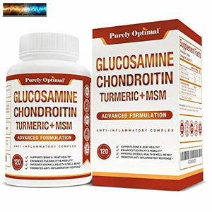 Premium Glucosamine Chondroitin MSM Supplement Tablets w/Turmeric & Boswellia