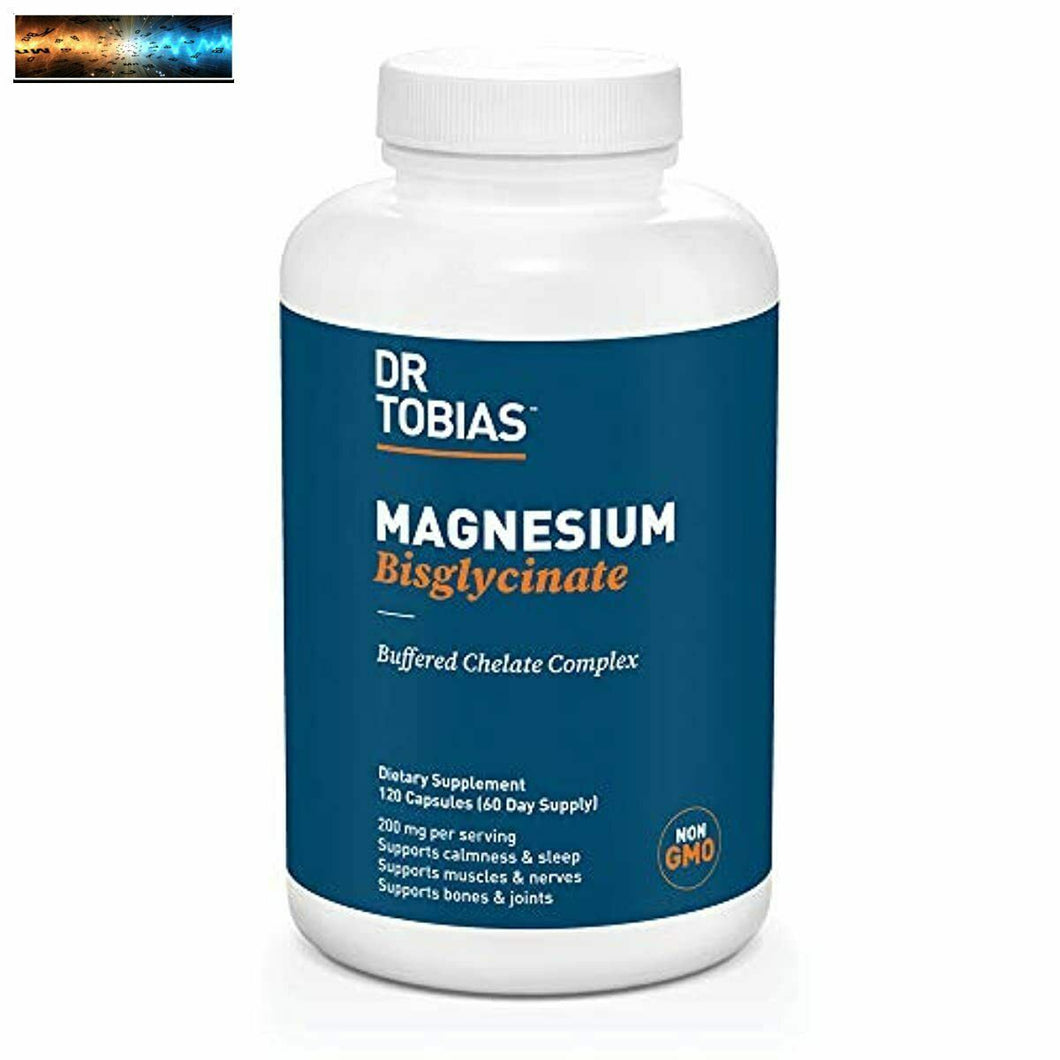 Dr. Tobias Magnesium Bisglycinate - Buffered Chelate Complex Supplement, 200 mg