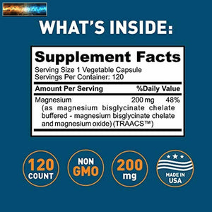 Dr. Tobias Magnesium Bisglycinate - Buffered Chelate Complex Supplement, 200 mg