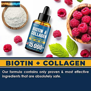 Premium Biotina E Collagene Crescita Capelli Gocce - Forte US Fatto Prodotto