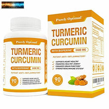 將圖片載入圖庫檢視器 Premium Curcuma Curcumine Avec Bioperine 2400MG - Haute Force &amp; Puissance 95%
