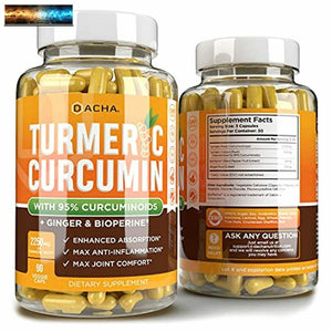 Triplo Forza Curcuma Curcumina Supplemento - 2250mg Joint Support Integratori T