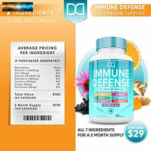 Immunità Vitamine Supporto Sistema Booster 7 IN 1 Integratore Con Zinco 50mg,