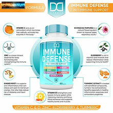 Cargar imagen en el visor de la galería, Immunità Vitamine Supporto Sistema Booster 7 IN 1 Integratore Con Zinco 50mg,
