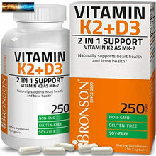 이미지를 갤러리 뷰어에 로드 , Vitamine K2 (MK7) Avec D3 Supplément OS Et Cœur Santé non-Ogm Formule 5000 I
