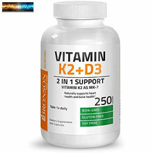 이미지를 갤러리 뷰어에 로드 , Vitamine K2 (MK7) Avec D3 Supplément OS Et Cœur Santé non-Ogm Formule 5000 I
