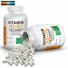 將圖片載入圖庫檢視器 Vitamine K2 (MK7) Avec D3 Supplément OS Et Cœur Santé non-Ogm Formule 5000 I
