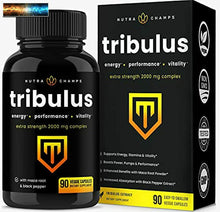 將圖片載入圖庫檢視器 Tribulus Terrestris 2000mg Supplemento Extra Forza Saponine + Aumenta Absor
