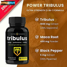 將圖片載入圖庫檢視器 Tribulus Terrestris 2000mg Supplemento Extra Forza Saponine + Aumenta Absor
