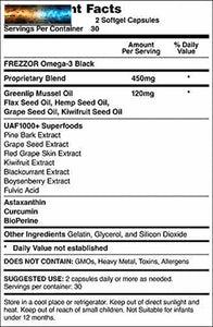 FREZZOR Omega 3 Nero - Verde Labiate Cozze Olio,Prodotto IN New Zealand,UAF1000