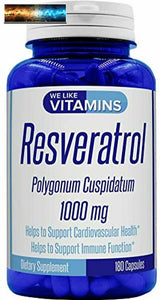 Resveratrolo Pillole 1000mg (per Porzione, 90 Dosi) - 180 Pillole - Completo 3 M