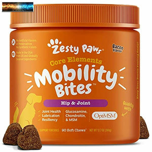 Zesty Paws Glucosamine pour Chiens - Hip & Joint Santé Souple à Mâcher Avec