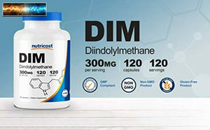 Nutricost Dim (Diindolylmethane) Plus Bioperine 300mg, 120 Végétarien Capsules