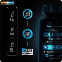 이미지를 갤러리 뷰어에 로드 , Vital Vitamins Multi Kollagen Komplex - Typ I, II, III, V, X, Gras Gefüttert,
