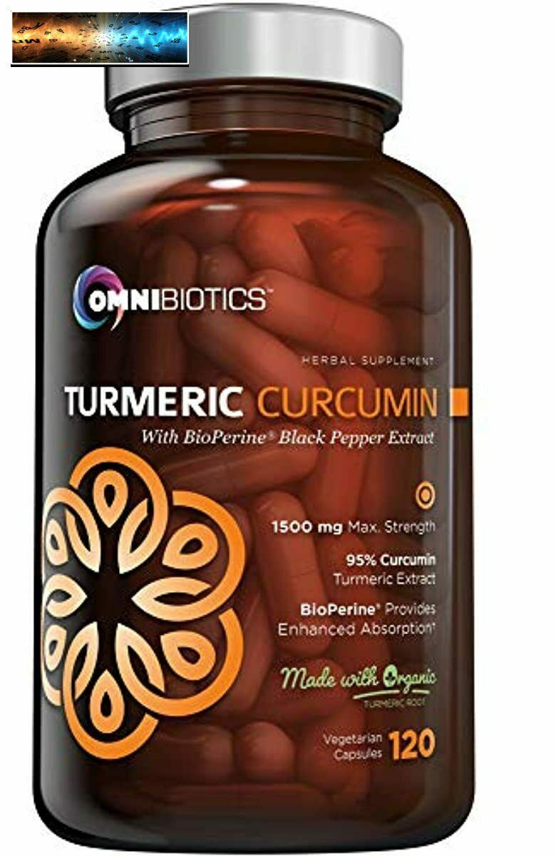 Organic Turmeric Curcumin Supplement 1500mg with BioPerine 95% Standardized Cu