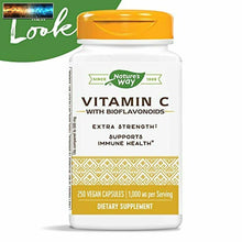 Carica l&#39;immagine nel visualizzatore di Gallery, Nature&#39;s Way Vitamin C 1000 MG Mit Bioflavonoide ; Vitamin C für Portionen
