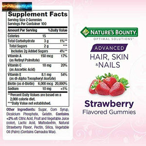 Nature's Bounty Ottimale Soluzioni Avanzato Capelli, Fragola, 200 Conte