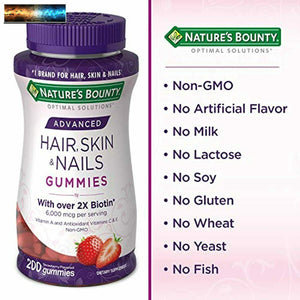 Nature's Bounty Ottimale Soluzioni Avanzato Capelli, Fragola, 200 Conte