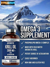 Cargar imagen en el visor de la galería, Horbaach Antarctic Krill Oil 1000mg 300 Softgel Capsules Value Size Omega
