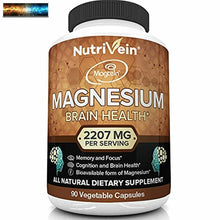 Cargar imagen en el visor de la galería, Nutrivein MAGNESIO L-THREONATE (Magtein) 2207mg - Aumenta Cervello Salute,Memory
