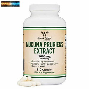 Mucuna Pruriens Extrait - Dopamine Stimulation Supplément - 210 Gélules 1 000mg