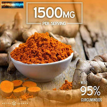 將圖片載入圖庫檢視器 Curcuma Curcumina Con Bioperine 1500mg - 180 Pillole Con 95% Curcuminoidi Ext
