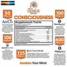 將圖片載入圖庫檢視器 Génie Consciousness - Super Nootropic Cerveau Booster Supplément - Améliorer
