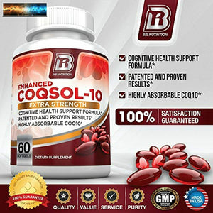 BRI Nutrition COQ10 100mg Ubiquinone Corazón Salud - 2.6X Higher Total Coenzima