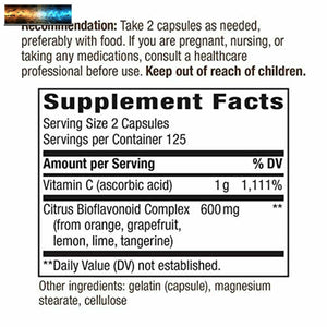 Nature's Way Vitamine C 500 MG Avec Bioflavonoïdes ; 1000 MG pour Portion